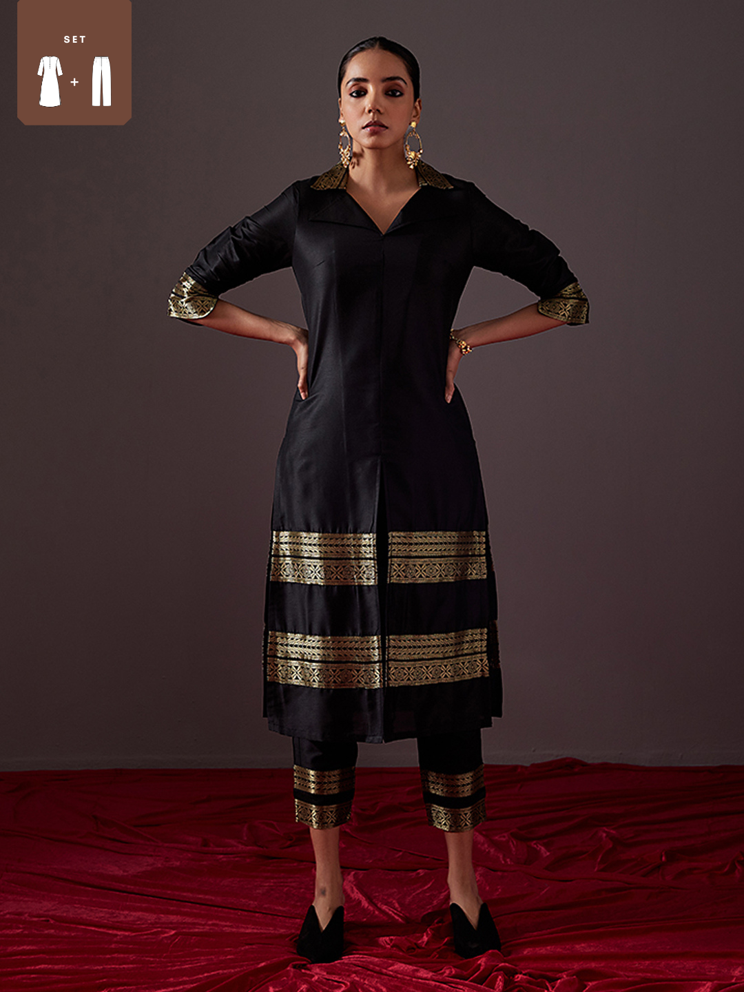 3/4 Sleeve Designer American Crepe Kurti with samosa lace and net  combination at Rs 165 in Surat